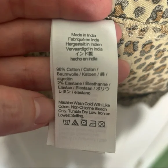 J Crew Leopard modern collared button-up shirt Size Large Brown Animal Print NWT - Picture 8 of 14